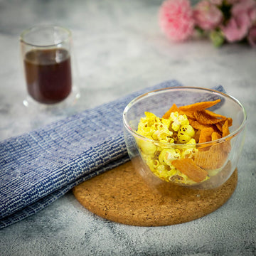 Double Wall Glass Dazzle Dessert Bowl (600 ml) - Pack of 1